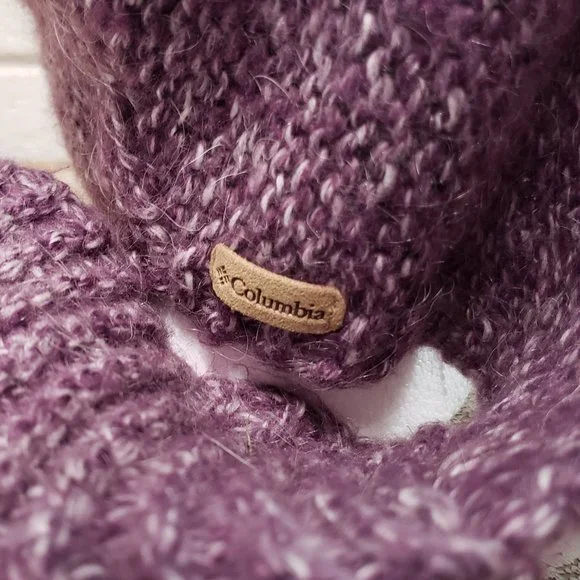 Columbia Brand Cone Knit Tassel Scarf Hat ~ Light Purple - Picture 3 of 3